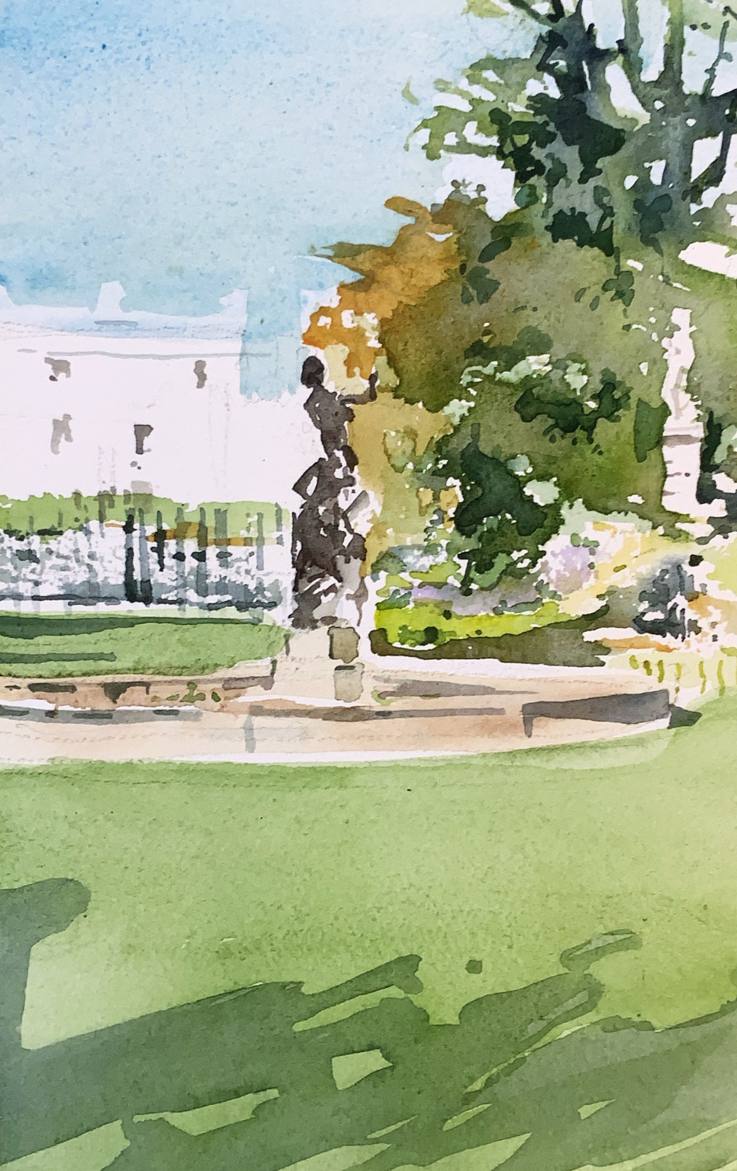 Hyland and the Nymph statue in Regents Park by John King