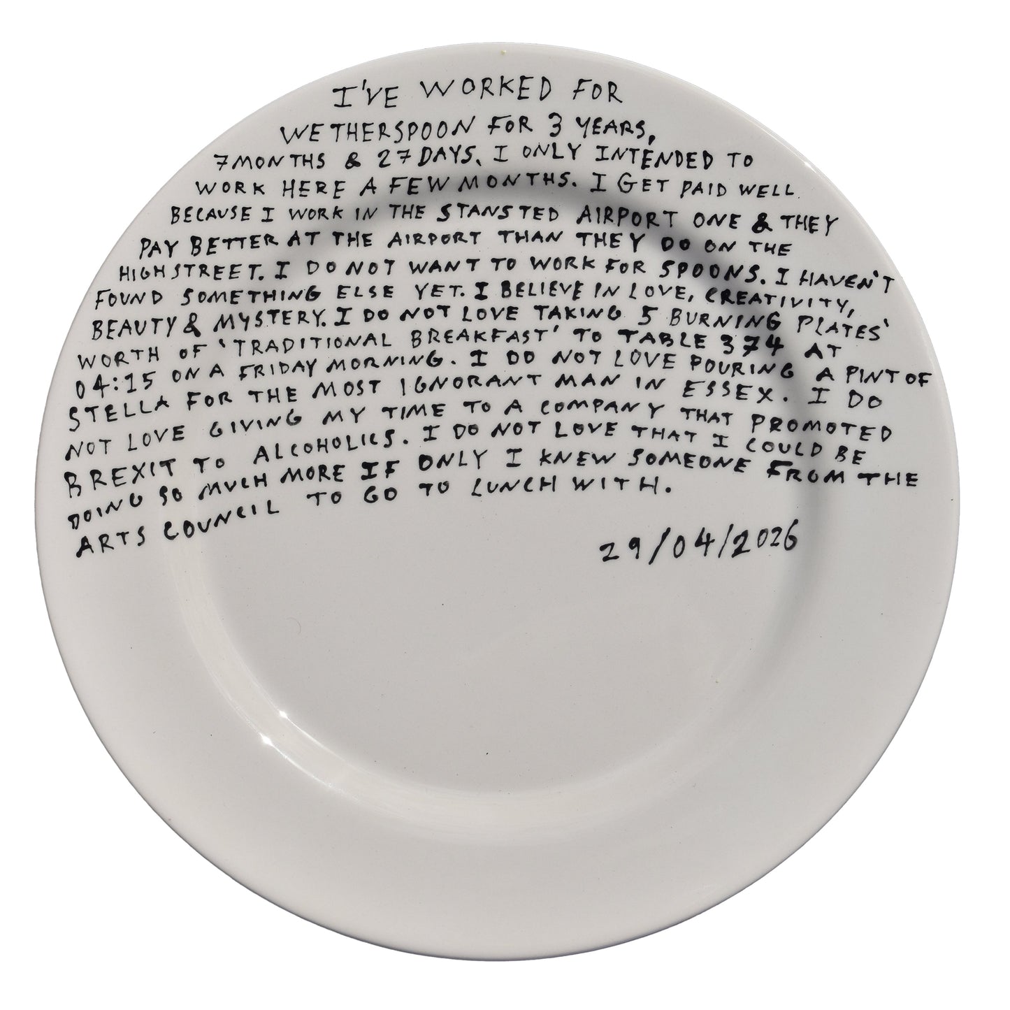 About My Job by Aaron Jolley — Ceramic Plate
