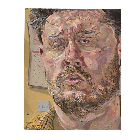Lost Boy/Self-Portrait With No Plan by Aaron Jolley — Painting, Oil on Wooden Pannel