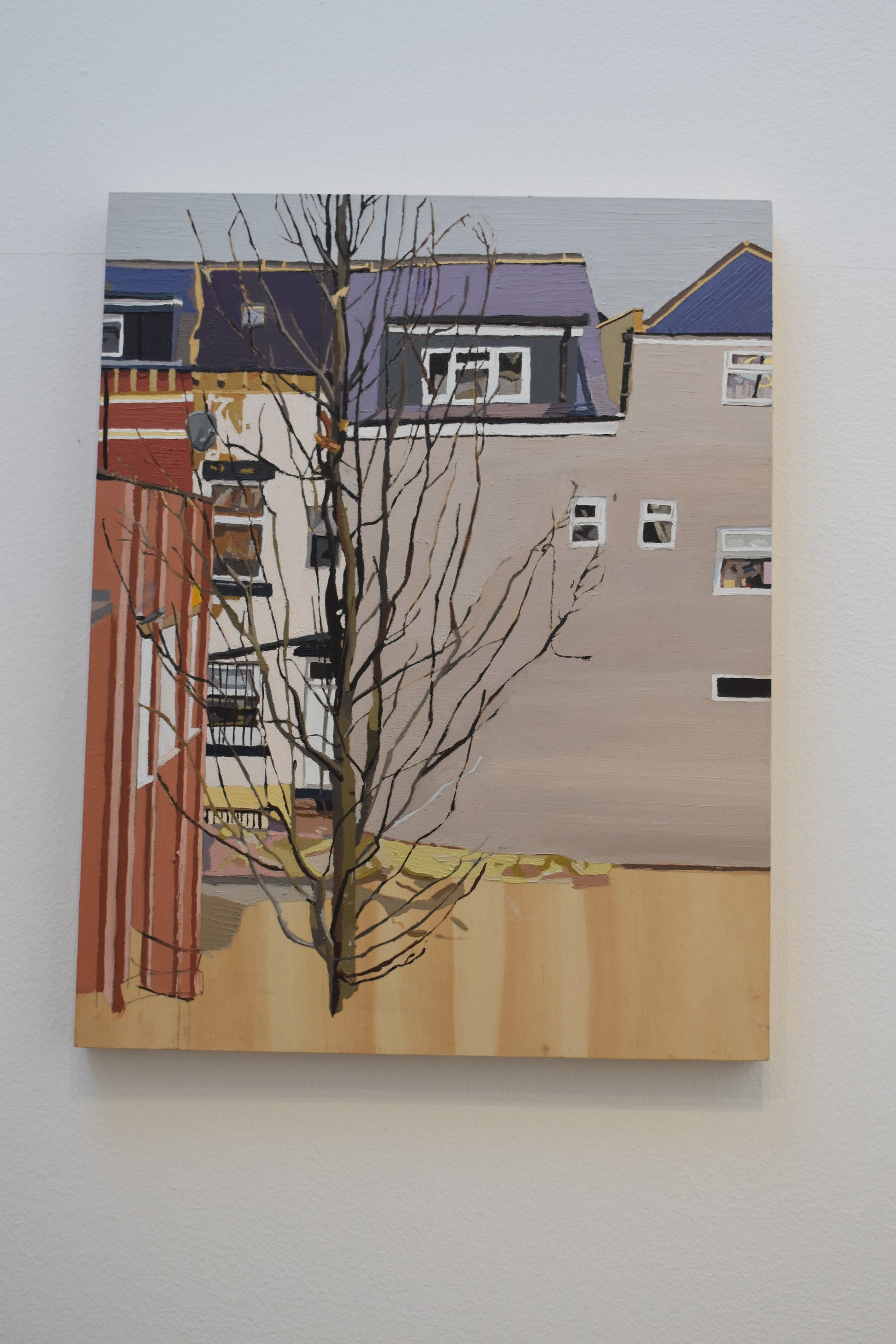 Rear Window by Aaron Jolley — Painting, Oil on Wooden Pannel