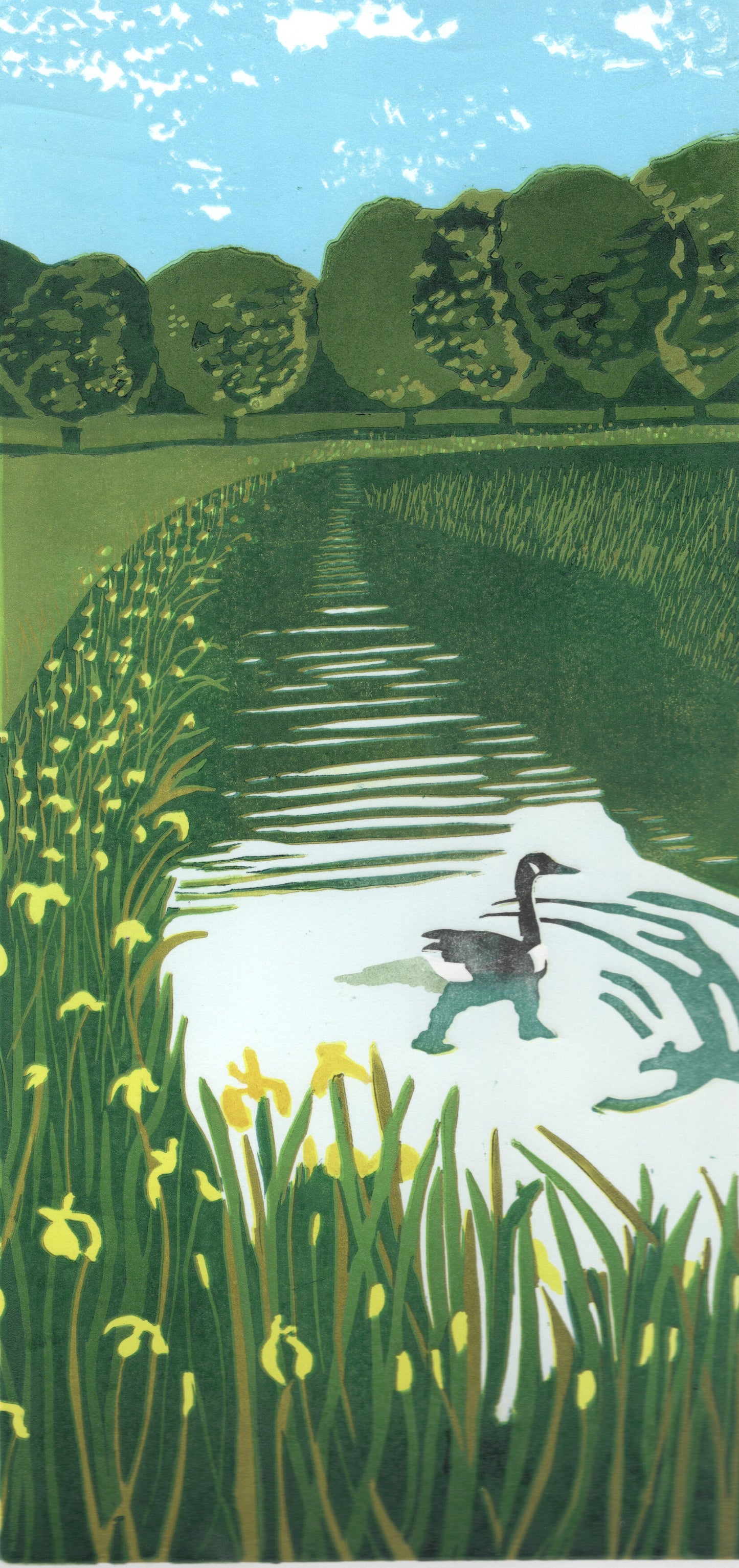 Goose and Irises by Amanda Taylor