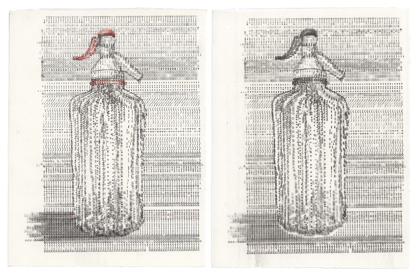 Soda Syphon & Carbon Copy Soda Syphon (Diptych) by Keira Rathbone — Typewriter art (diptych) on paper