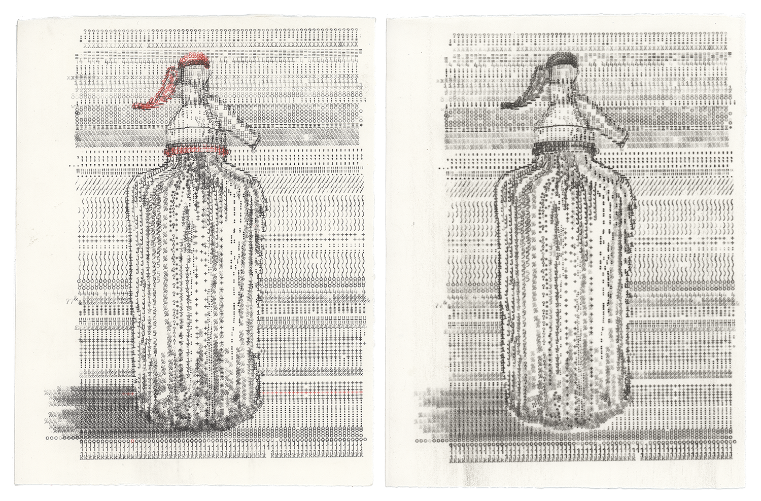 Soda Syphon & Carbon Copy Soda Syphon (Diptych) by Keira Rathbone — Typewriter art (diptych) on paper