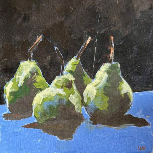 Four Pears by Lauren Warren — Acrylic on canvas board
