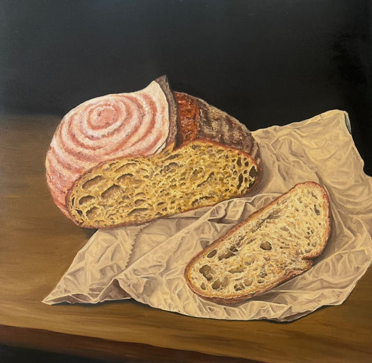 Sourdough by Alexander J Hilton — oil on canvas board (35.5 × 28 cm)
