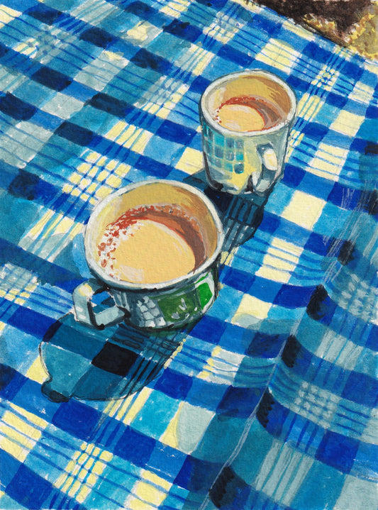 Lina Noueiri, 'Pandemic Picnic' (2026), Gouache on paper, 20 × 15 × 1 cm.