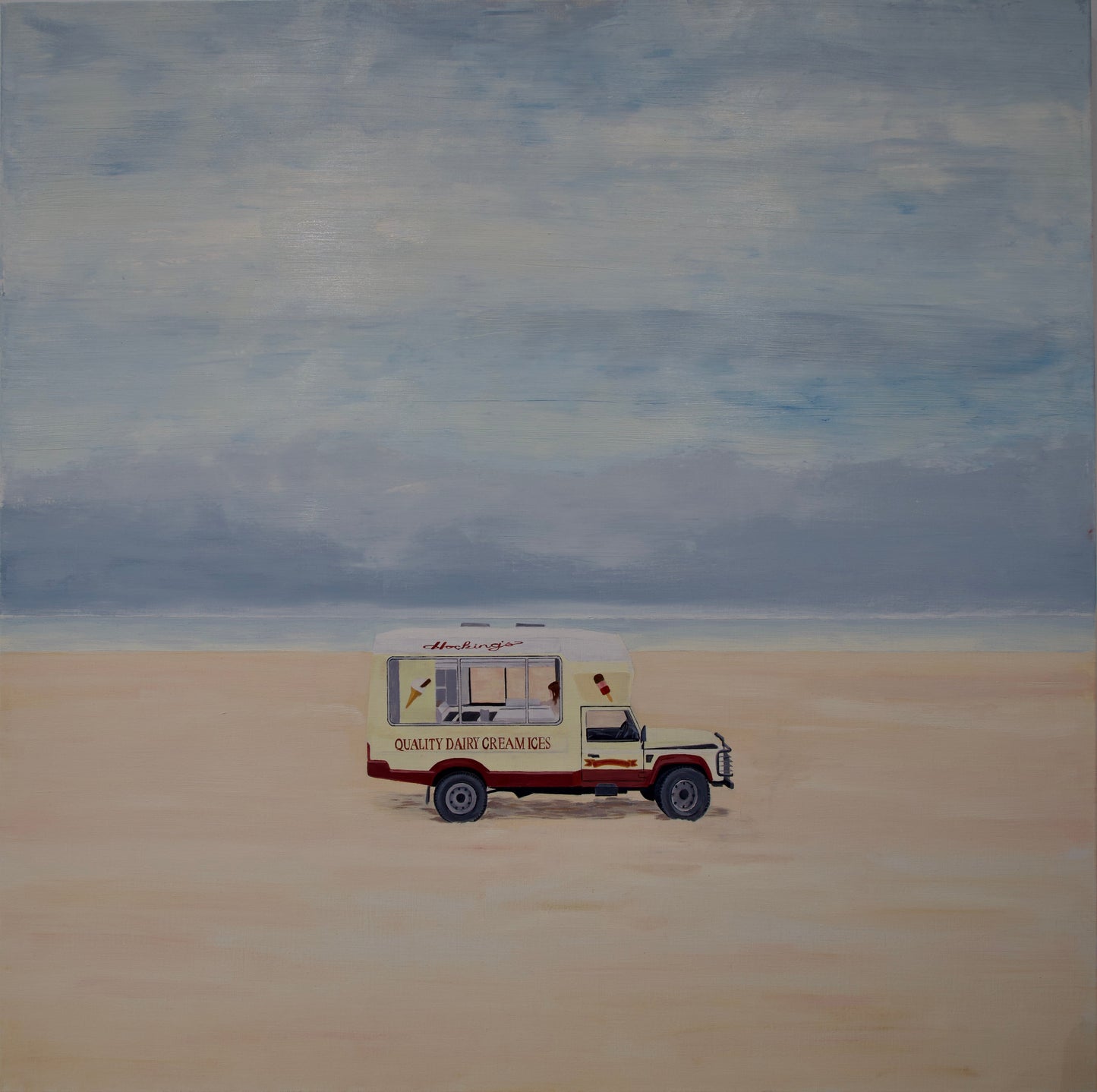 Ice Cream Van by Richard Ingleton — oil on box canvas (100 × 100 cm)