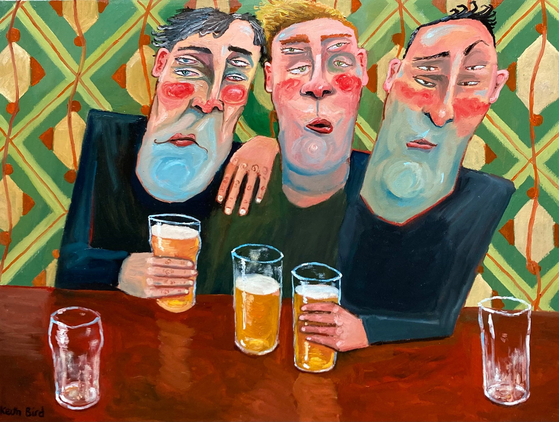Double vision by Keith Bird — acrylic on canvas (60 × 80 cm)
