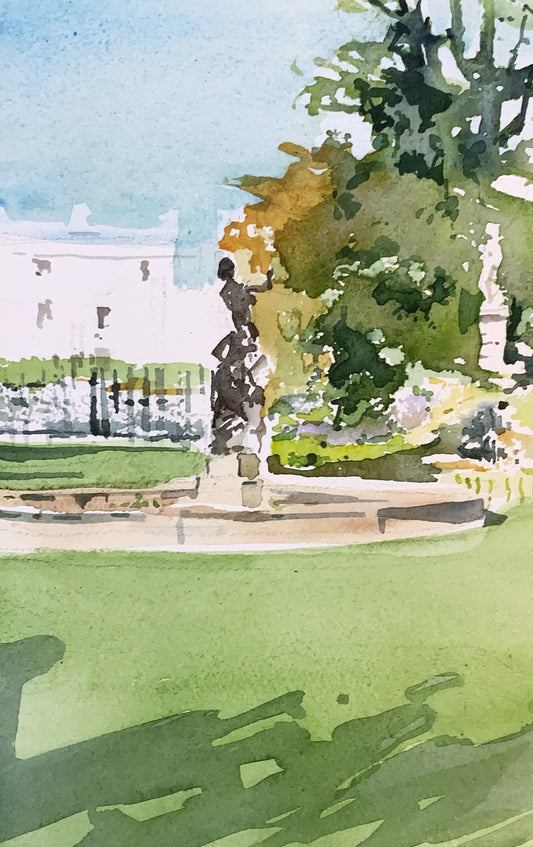 Hyland and the Nymph statue in Regents Park by John King