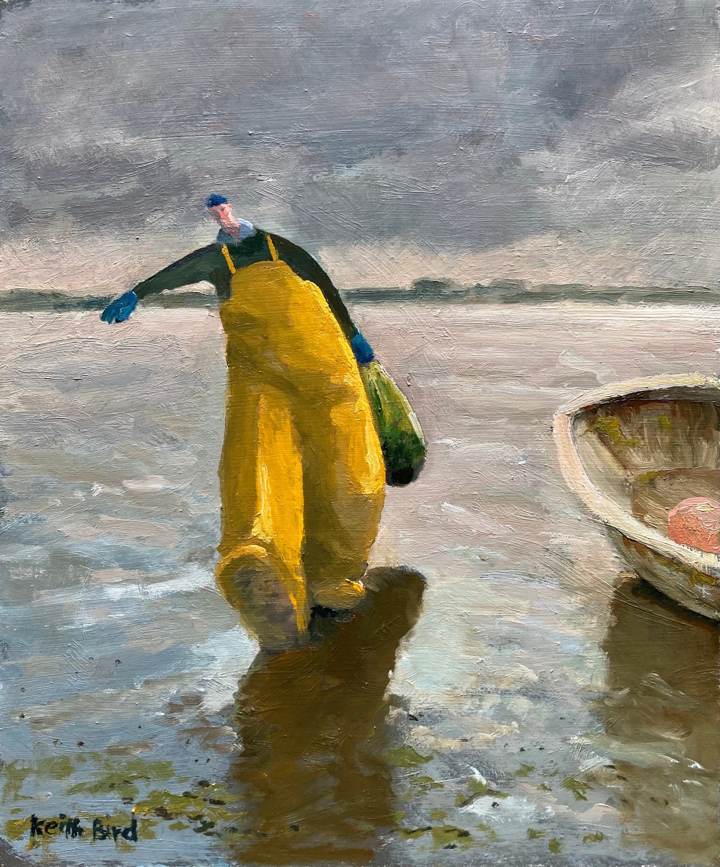 A Shellfish Man by Keith Bird — Oil on board