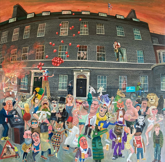 Street Party by Keith Bird — Oil on canvas