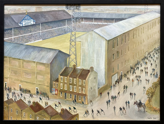 Late Arrivals at White Hart Lane by Keith Bird — Oil on canvas