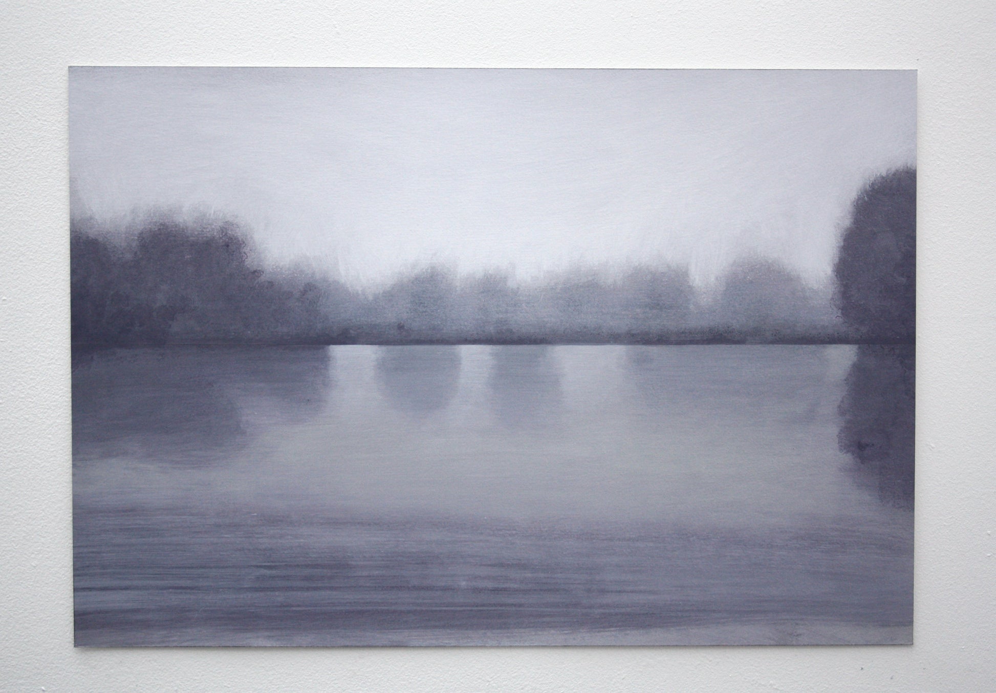 Men's Pond, Hampstead Heath in Fog painting 3/23 by Duncan Pickstock