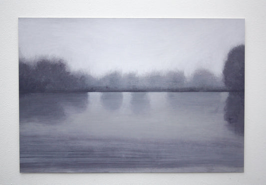 Men's Pond, Hampstead Heath in Fog painting 3/23 by Duncan Pickstock