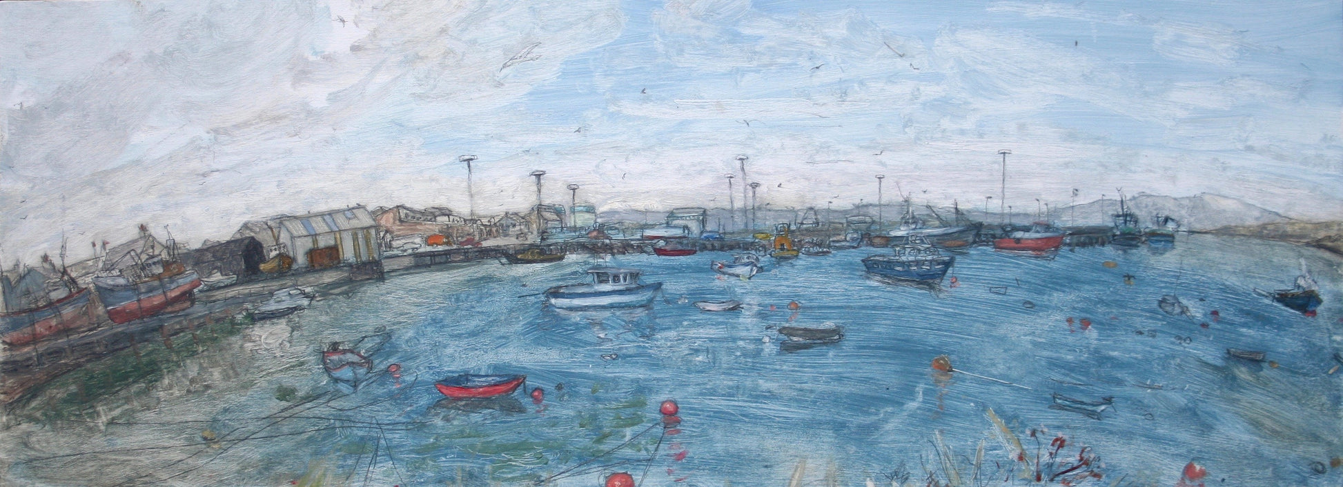 Mallaig Harbour (Giclée Print) by Sophie Levi — signed giclée, edition of 250, currently hanging at Regent's Park Gallery. Eye Feast 2026.