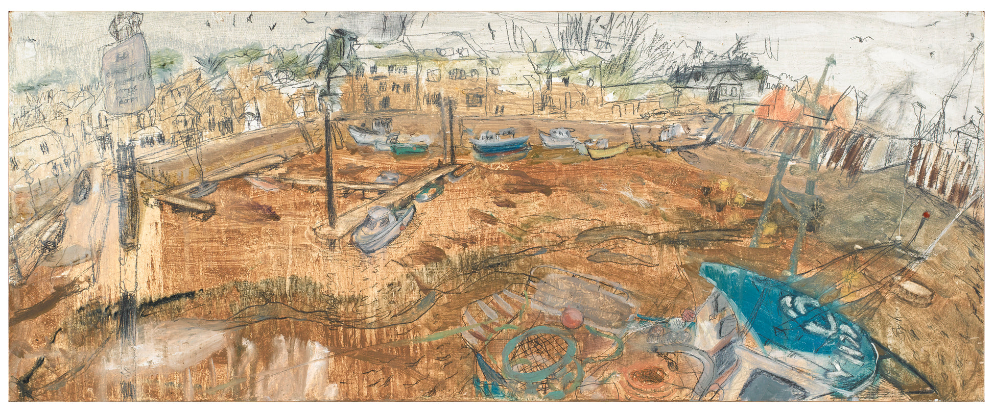 Padstow Harbour by Sophie Levi — original oil on wood, currently hanging at Regent's Park Gallery. Eye Feast 2026.